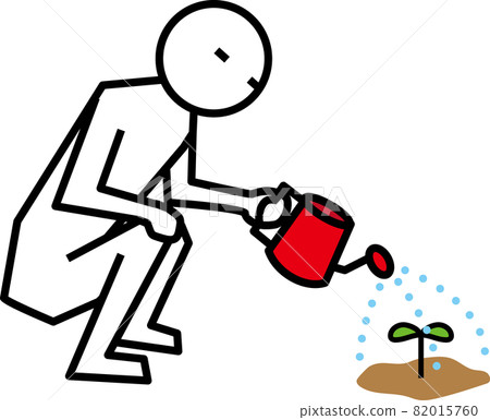 給嫩芽澆水的園藝人 82015760