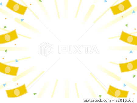 Background of bills and concentrated lines Horizontal white background 82016163