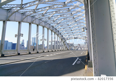 Steel frame of truss bridge Steel frame of truss bridge 82017356