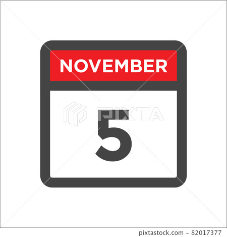 November 5 calendar icon with day and month 82017377