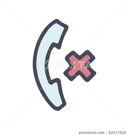 cancel call color vector doodle simple icon 82017826