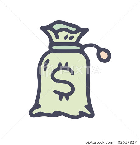money bag color vector doodle simple icon money bag color vector doodle simple icon 82017827