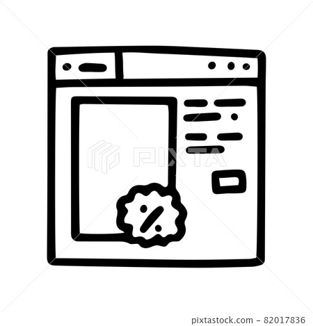discount webpage line vector doodle simple icon 82017836