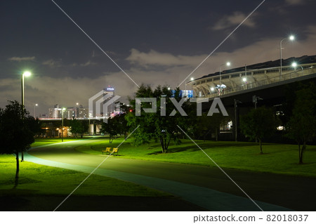 Shin-Yokohama Park at night 82018037
