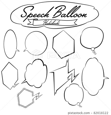 Monochrome speech bubble of orthodox line drawing Monochrome speech bubble of orthodox line drawing 82018122