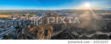 Drone image of the castle in the northern Spanish town of Monzon Drone image of the castle in the northern Spanish town of Monzon 82018207