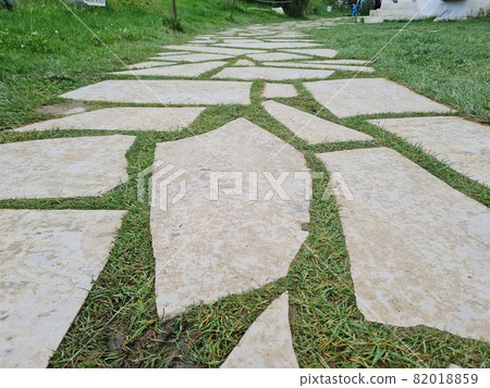 low view on old pavement European road low view on old pavement European road 82018859
