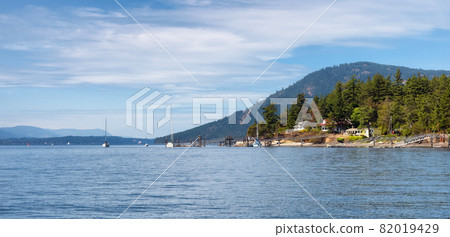Gulf Islands on West Coast of Pacific Ocean during Sunny Summer Day Gulf Islands on West Coast of Pacific Ocean during Sunny Summer Day 82019429