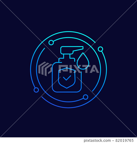 antiseptic, antibacterial gel, sanitizer line icon antiseptic, antibacterial gel, sanitizer line icon 82019765