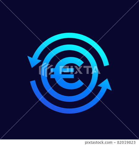 Euro exchange, money and finance vector icon Euro exchange, money and finance vector icon 82019823