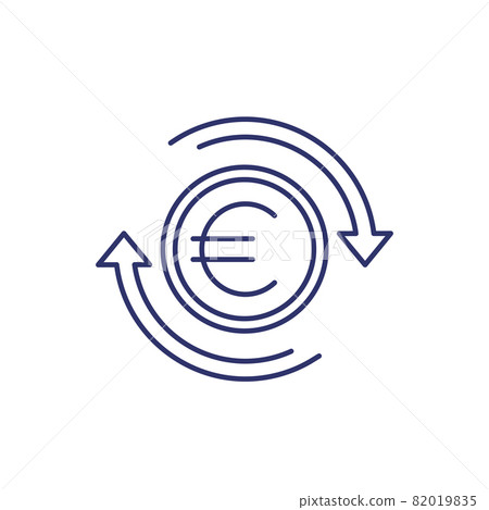 Euro exchange, money and finance line icon Euro exchange, money and finance line icon 82019835