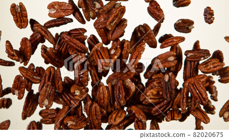 Freeze Motion Shot of Moving Pecans Nuts. Freeze Motion Shot of Moving Pecans Nuts. 82020675
