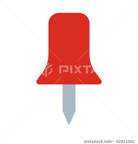 Red map pin vector illustration icon isolated white button element. Position point pin map direction marker place label. Attach thumbtack location pointer icon notice pinned pushpin navigation busines 82021002