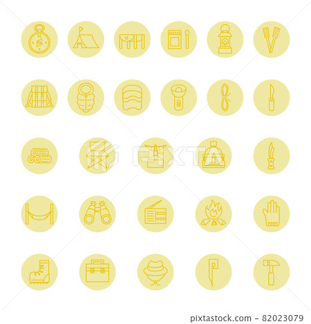 野營設備顏色圖標集（黃色） 82023079