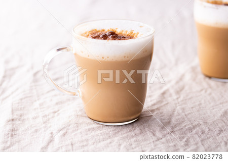 Coffee time at cafe latte 82023778