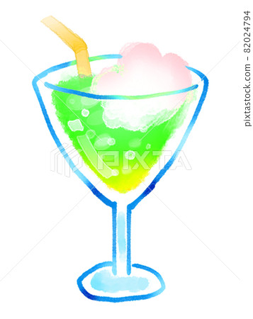 三角玻璃汁蘇打蘋果酒水彩插圖綠色 82024794