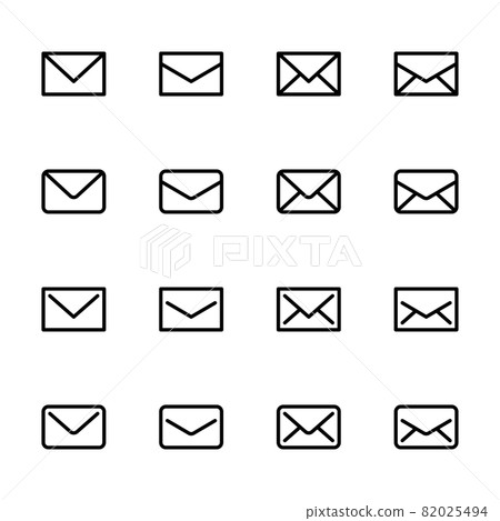 Line art email icon set 82025494