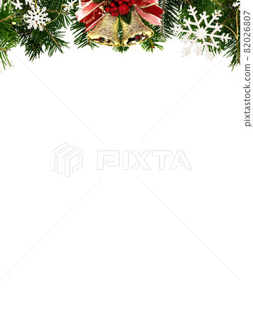Christmas background material decorated on a fir tree 82026807