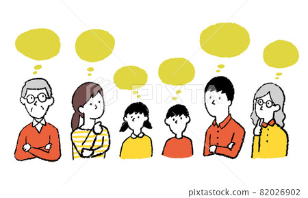 Illustration of each family thinking 82026902