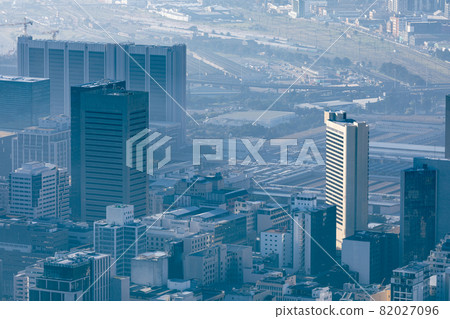 General view of cityscape with multiple modern buildings and skyscrapers in the morning General view of cityscape with multiple modern buildings and skyscrapers in the morning 82027096