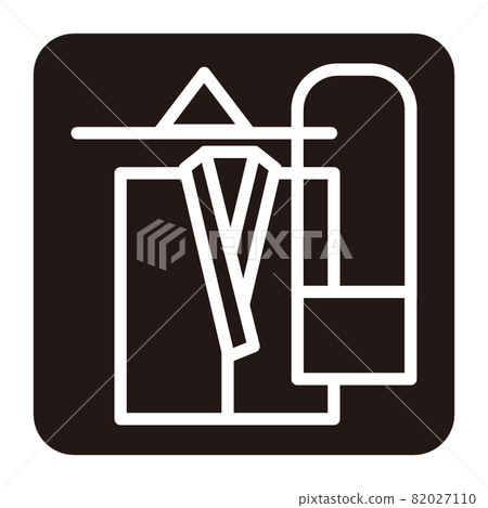 Simple icon of shroud (travel preparation) / white nuki Simple icon of shroud (travel preparation) / white nuki 82027110