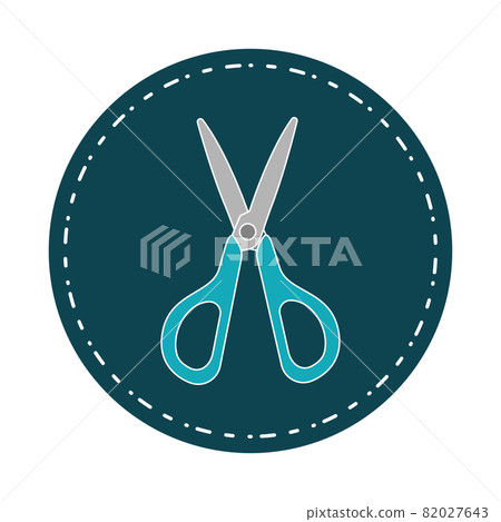 Isolated scissors on a sticker school supply icon 82027643