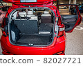 Red compact car backseat and luggage compartment 82027721