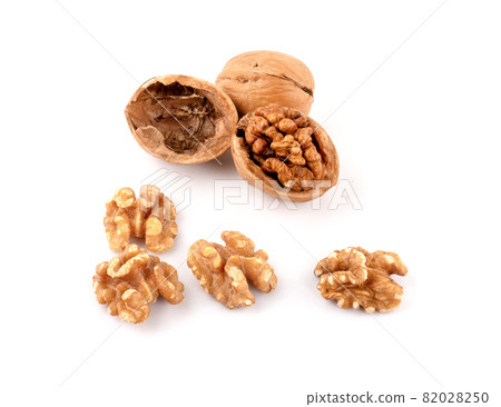 Walnuts isolated on white background Walnuts isolated on white background 82028250