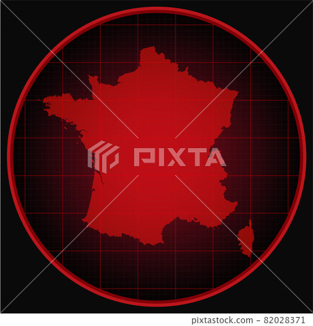 Template vector map outline France on radar Template vector map outline France on radar 82028371