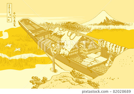 Katsushika Hokusai Image Joshu Ushibori Titled Gold 82028689