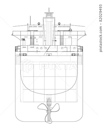 Cargo ship with containers. Vector 82029493