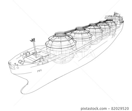 Large gas tanker or LNG carrier. Vector 82029520