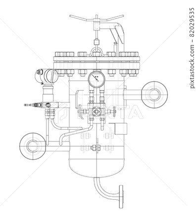 Industrial air filter with taps and pressure gauge Industrial air filter with taps and pressure gauge 82029535