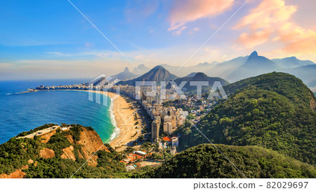 Copacabana Beach and Ipanema beach in Rio de Janeiro, Brazil 82029697