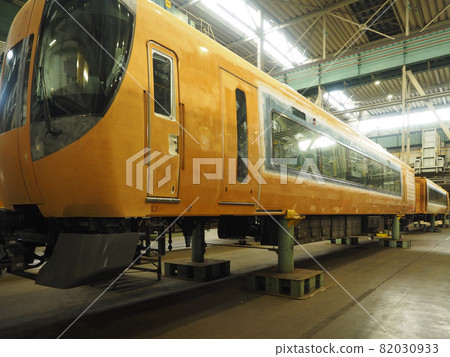 Railroad vehicles undergoing inspection and repair at the factory Railroad vehicles undergoing inspection and repair at the factory 82030933