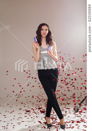 Portrait of young beautiful model poses for the Portrait of young beautiful model poses for the 82030984