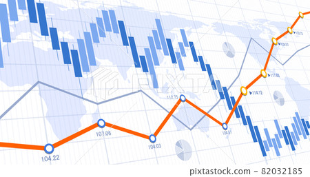 折線圖和交換圖、世界地圖、世界經濟圖像 82032185
