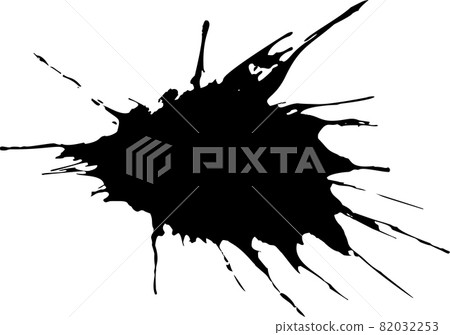 Black Ink watercolor drop on white background. Black Ink watercolor drop on white background. 82032253