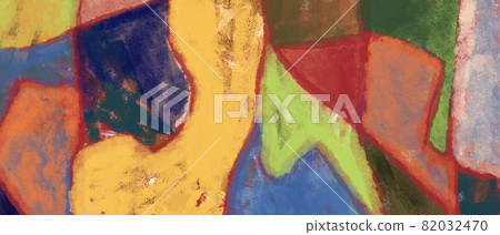 Abstract background of paint) Colorful composition oil painting art geometric faint banner separated by red lines 82032470