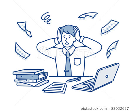 忙碌而頭頂的商人 82032657