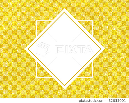 Japanese pattern glitter background frame golden checkered pattern Japanese pattern glitter background frame golden checkered pattern 82033001