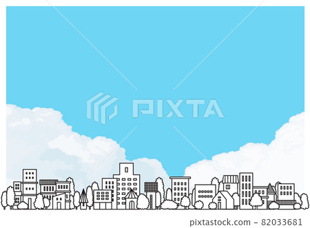 簡單的插圖城市景觀天空 簡單的插圖城市景觀天空 82033681