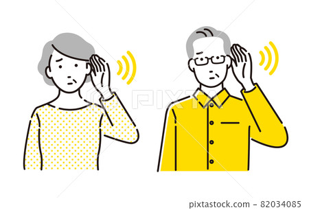 Person Senior couple who are hard to hear 82034085