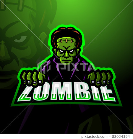 Zombie mascot esport logo design 82034394