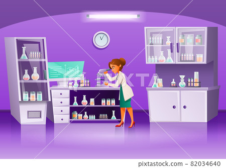 Scientists Colored And Cartoon Composition 82034640