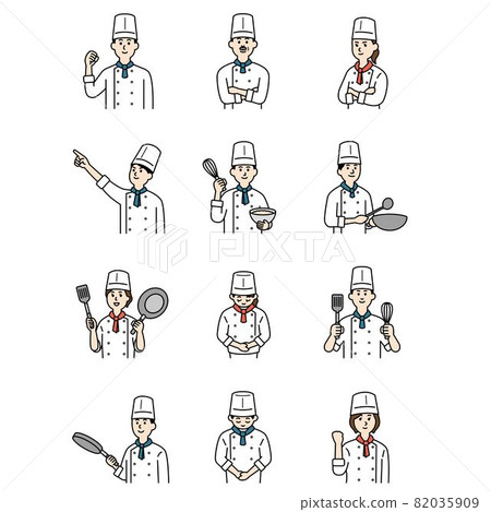 Illustration of a cook Upper body 82035909