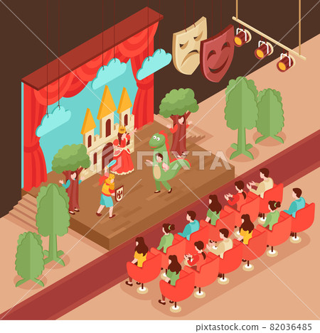 Acting Isometric Illustration 82036485