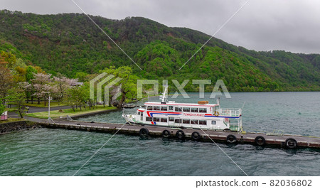 Tourist jetty of Lake Towada in Aomori, Japan Tourist jetty of Lake Towada in Aomori, Japan 82036802