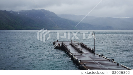Tourist jetty of Lake Towada in Aomori, Japan Tourist jetty of Lake Towada in Aomori, Japan 82036803