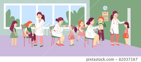 Kids With Pediatricians Composition 82037167